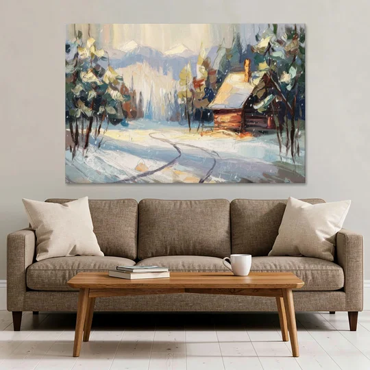 Gatlinburg Winter Wonderland - Canvas Wall Art - Sofa - 60x40