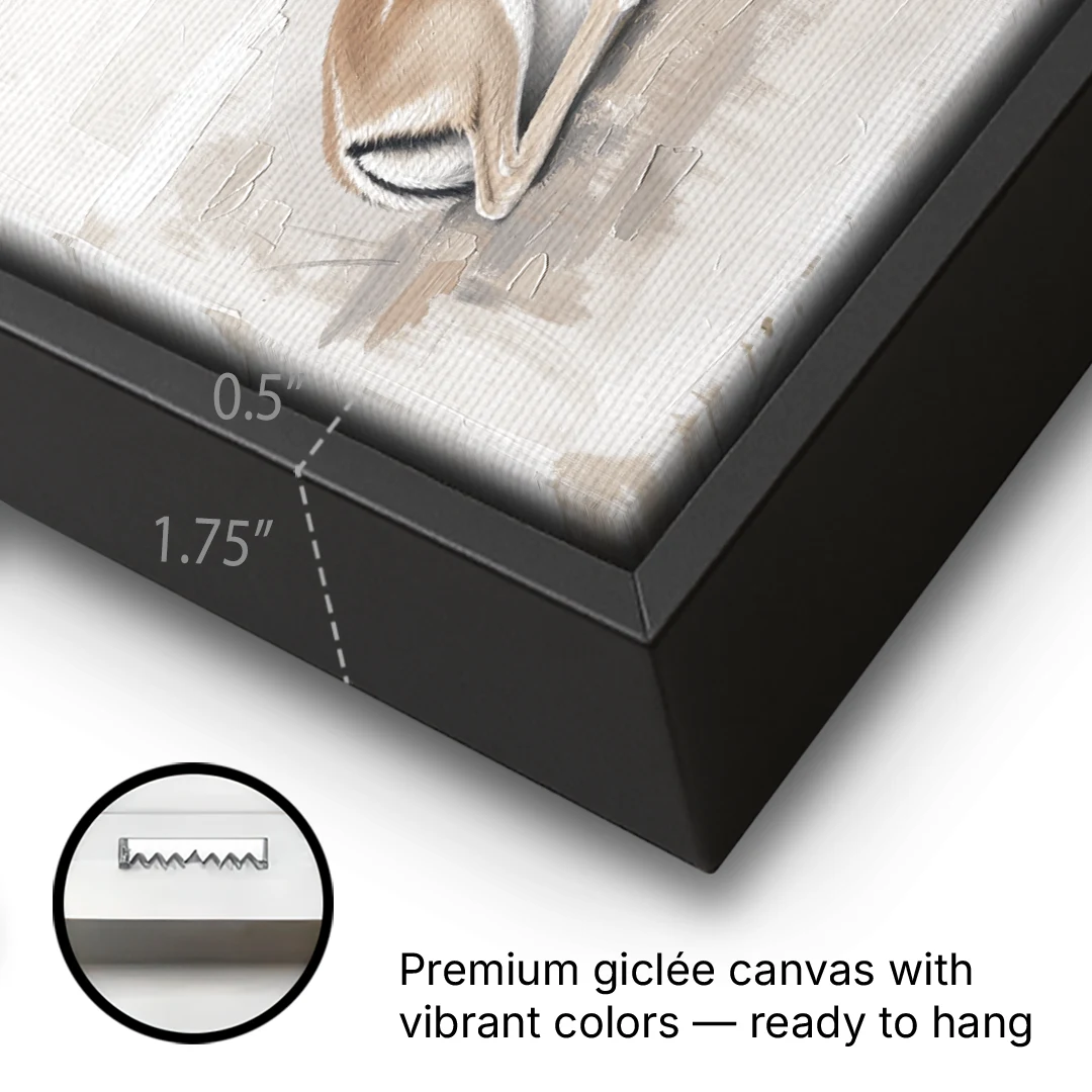 Gazelle Fawn Lying Low in Hiding - Black Framed Canvas Wall Art - Gallery Wrap Corner