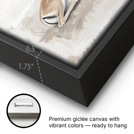 Gazelle Fawn Lying Low in Hiding - Black Framed Canvas Wall Art - Gallery Wrap Corner