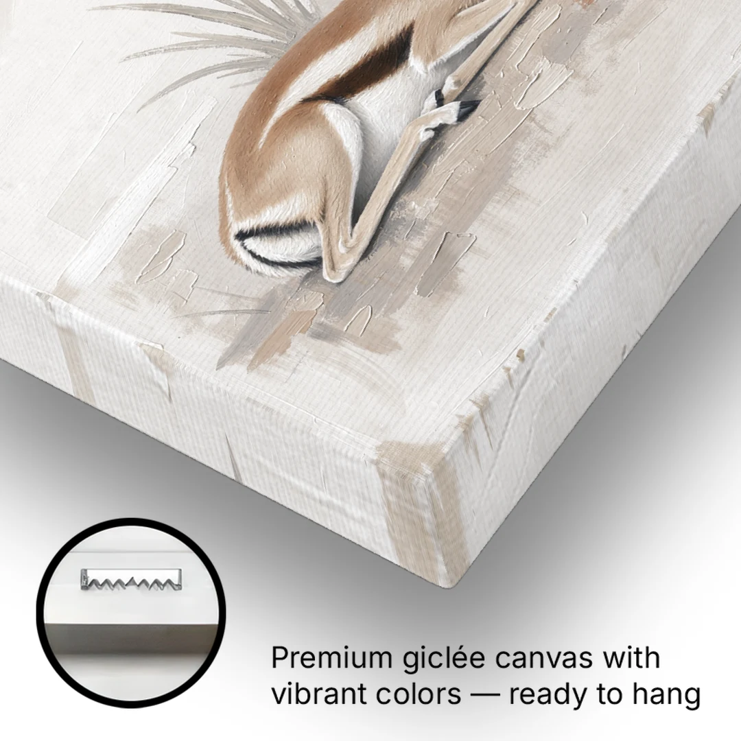 Gazelle Fawn Lying Low in Hiding - Canvas Wall Art - Gallery Wrap Corner