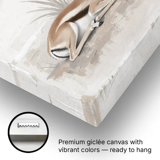 Gazelle Fawn Lying Low in Hiding - Canvas Wall Art - Gallery Wrap Corner