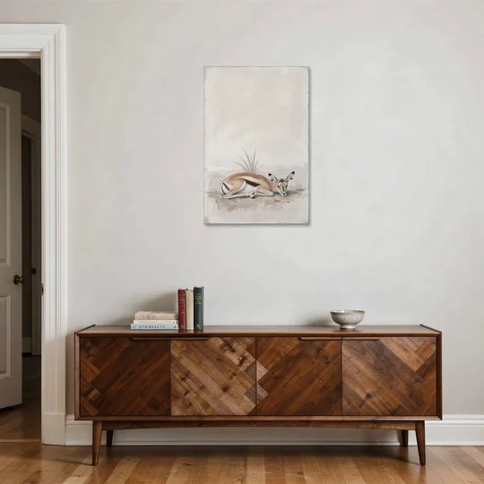Gazelle Fawn Lying Low in Hiding - Canvas Wall Art - Coffee Table - 24x36