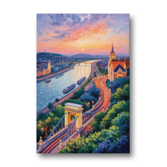 Gellért Hill Sunset - Canvas Wall Art - Front