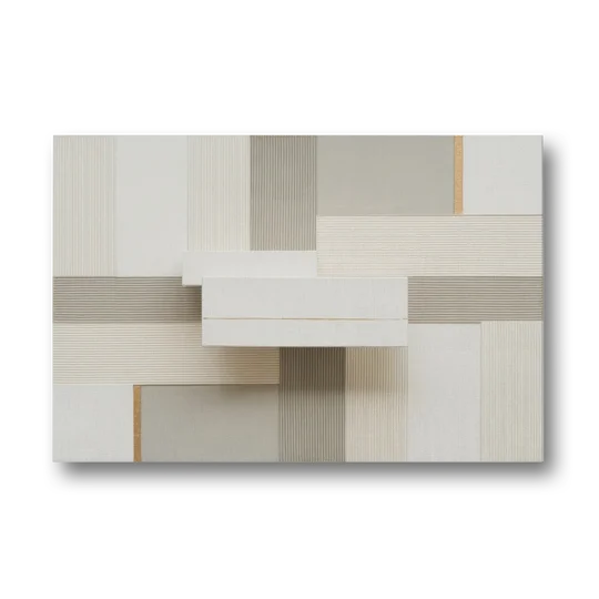 Geometric Harmony in White Abstract - Canvas Wall Art - Front