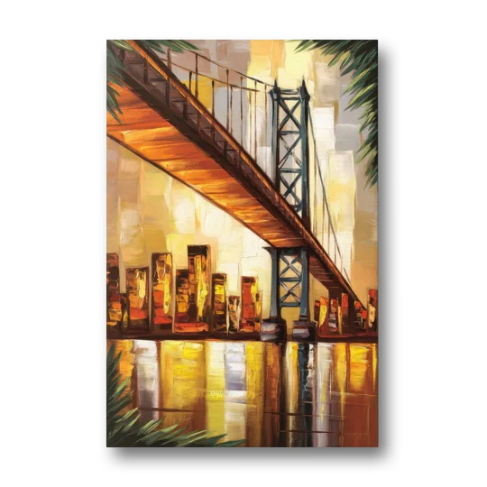 George Washington Bridge Scenic - Canvas Wall Art - Front