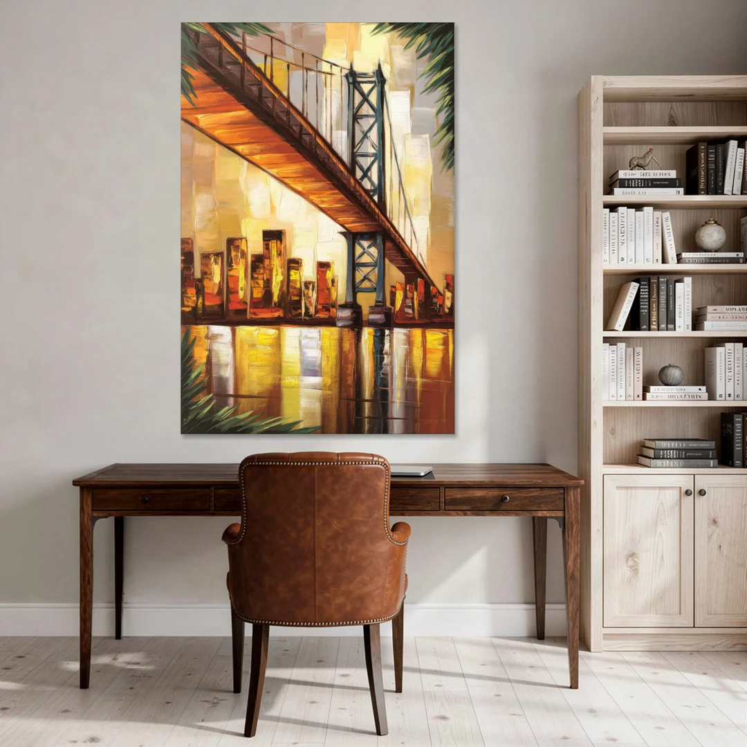 George Washington Bridge Scenic - Canvas Wall Art - Office - 40x60