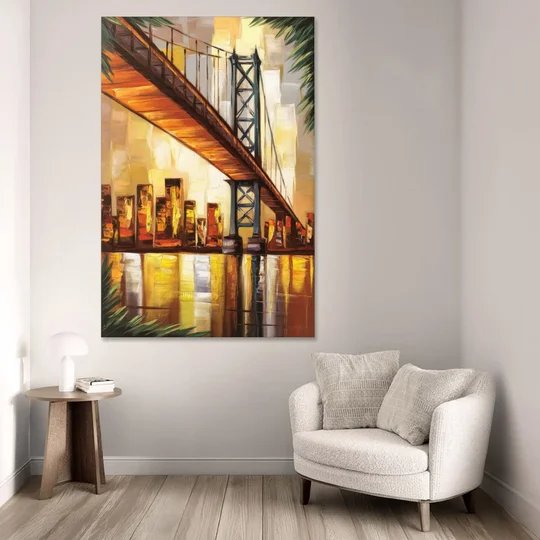 George Washington Bridge Scenic - Canvas Wall Art - Sofa - 40x60