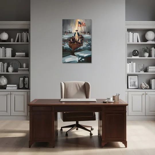 George Washington Crossing Delaware - Canvas Wall Art - Office - 24x36