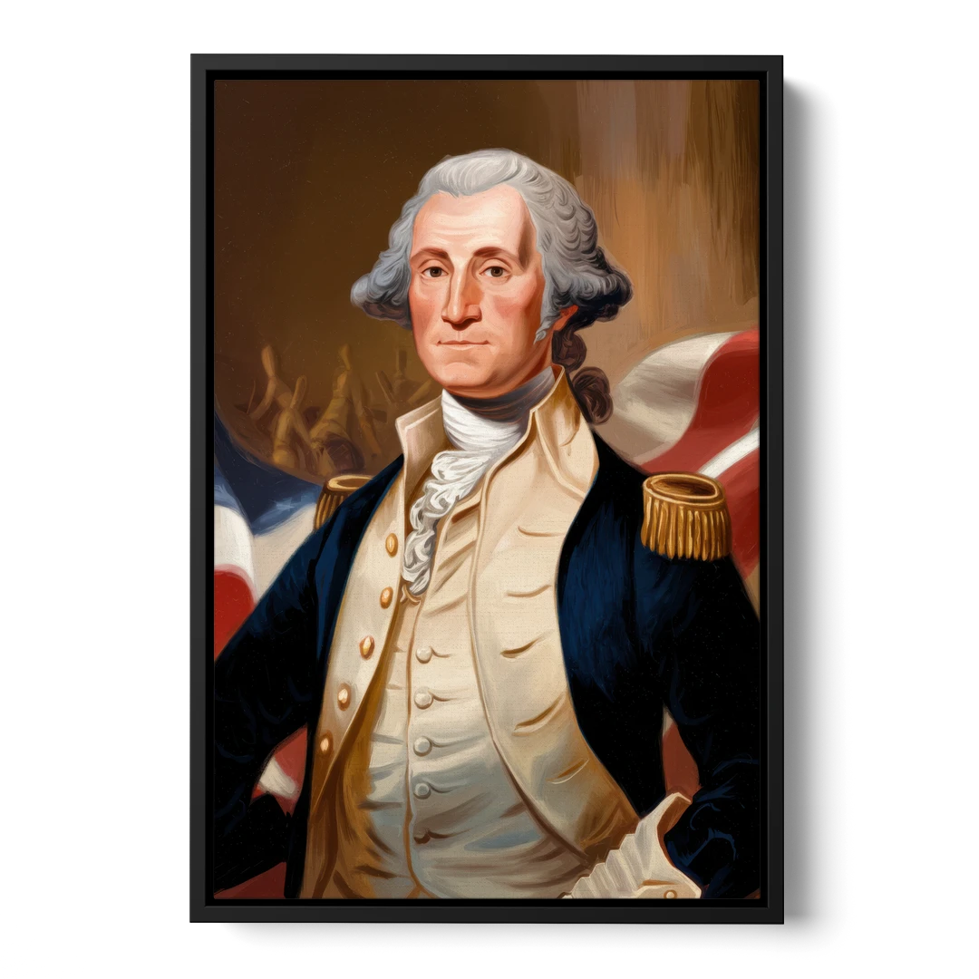 George Washington Legacy - Black Framed Canvas Wall Art - Front