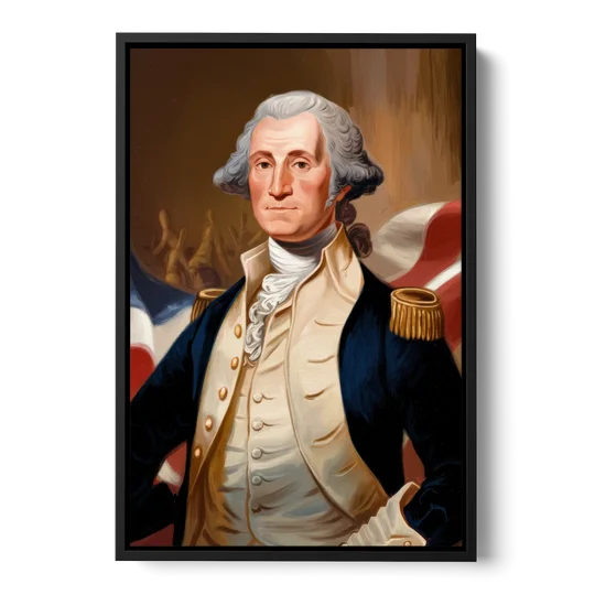 George Washington Legacy - Black Framed Canvas Wall Art - Front