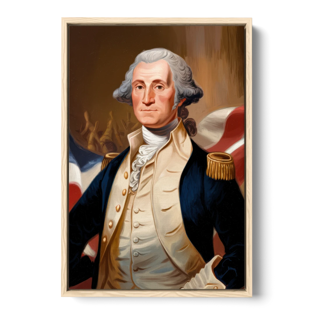 George Washington Legacy - Oak Framed Canvas Wall Art - Front