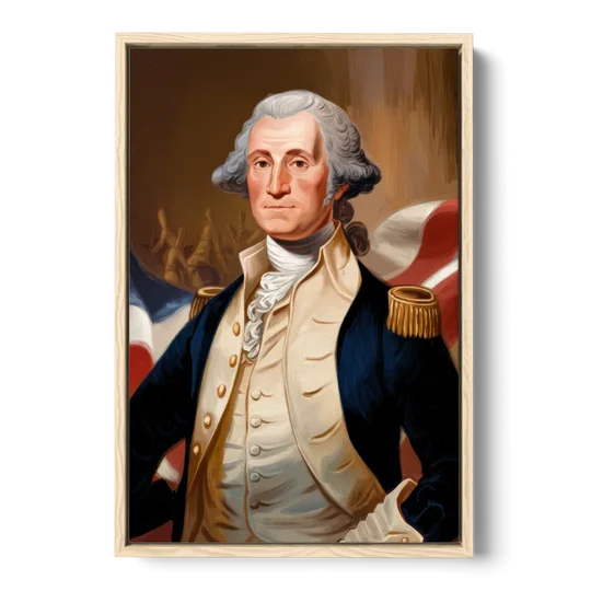 George Washington Legacy - Oak Framed Canvas Wall Art - Front