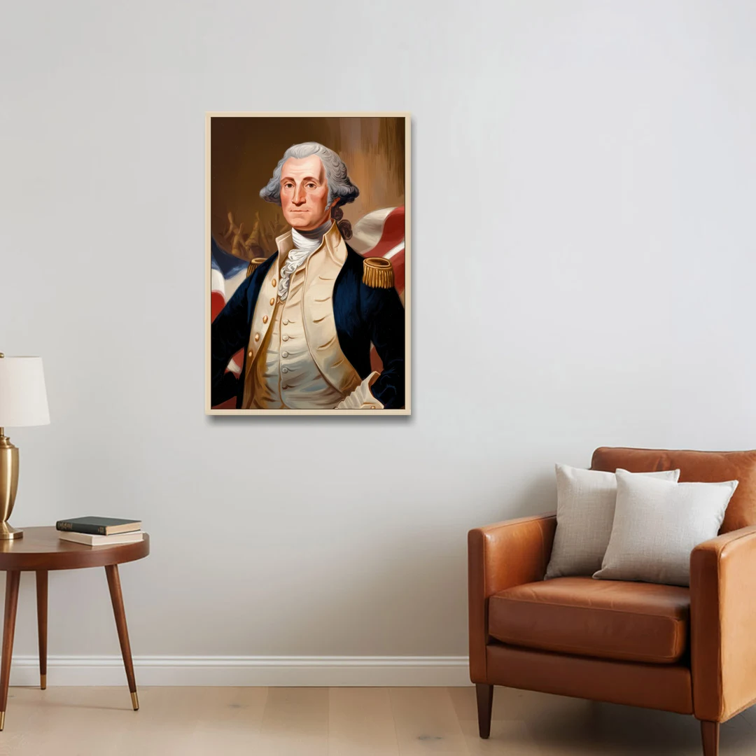 George Washington Legacy - Oak Framed Canvas Wall Art - Sofa - 24x36