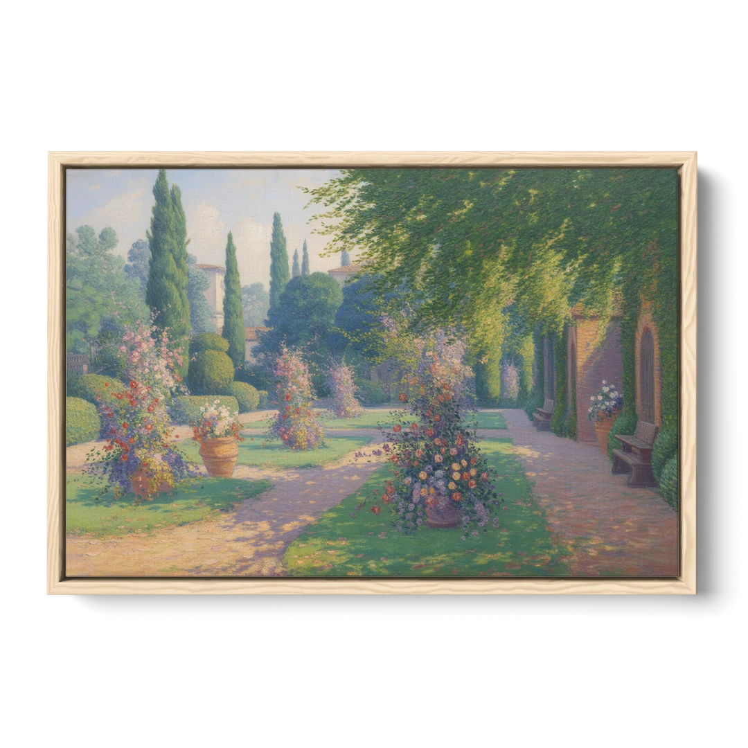 Giardino Giusti Serenity - Oak Framed Canvas Wall Art - Front