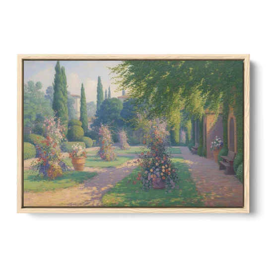 Giardino Giusti Serenity - Oak Framed Canvas Wall Art - Front