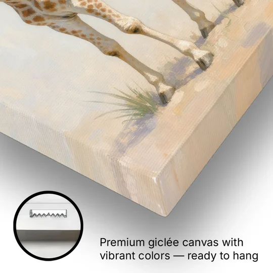 Giraffe Nursery Wall Art of a Baby Glancing Back - Canvas Wall Art - Gallery Wrap Corner