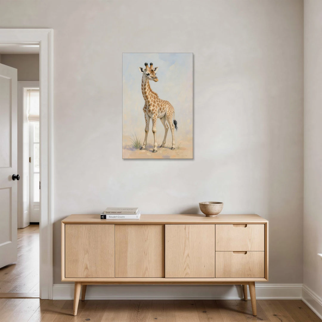 Giraffe Nursery Wall Art of a Baby Glancing Back - Canvas Wall Art - Coffee Table - 24x36