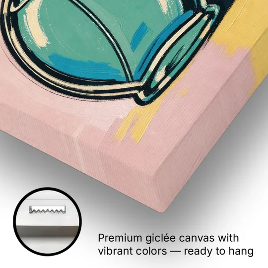 Girly Bathroom Wall Art of a Teal Perfume Atomizer - Canvas Wall Art - Gallery Wrap Corner