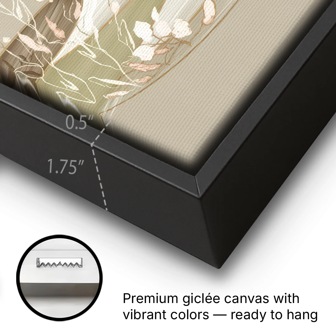 Glendale Rustic Elegance - Black Framed Canvas Wall Art - Gallery Wrap Corner