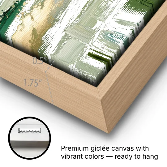 Glendale Scenic Horizons - Oak Framed Canvas Wall Art - Gallery Wrap Corner