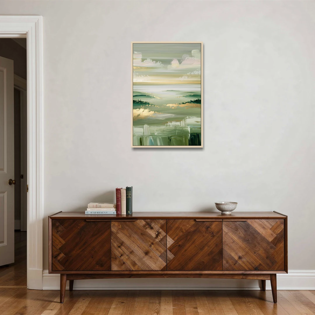 Glendale Scenic Horizons - Oak Framed Canvas Wall Art - Coffee Table - 24x36