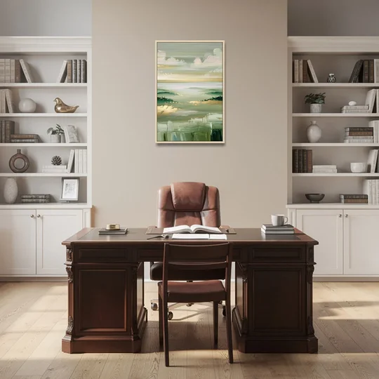Glendale Scenic Horizons - Oak Framed Canvas Wall Art - Office - 24x36
