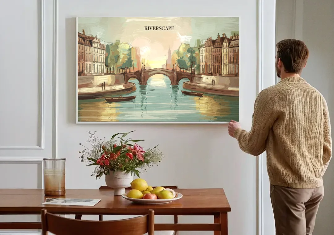 Glendale Urban Serenity canvas wall art above a dining table