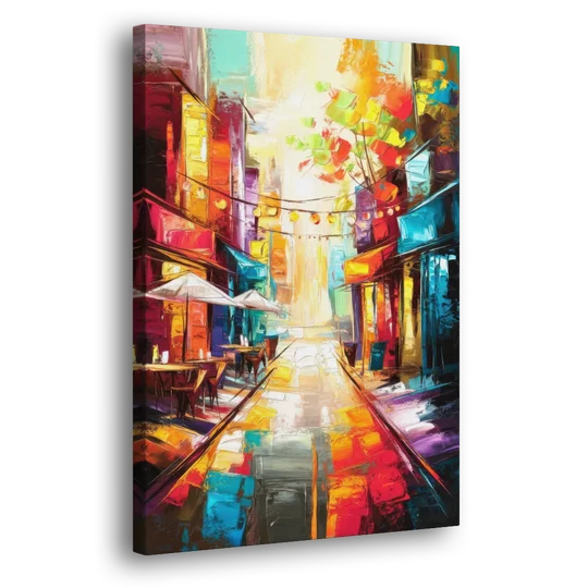 Glendale Vibrant Streetscape - Canvas Wall Art - Side