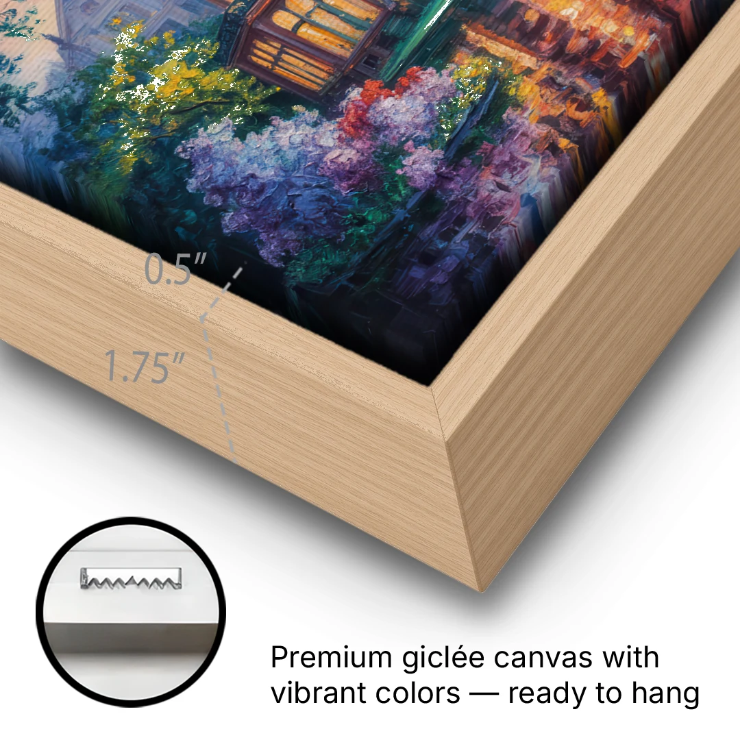 Goethe House Heritage - Oak Framed Canvas Wall Art - Gallery Wrap Corner