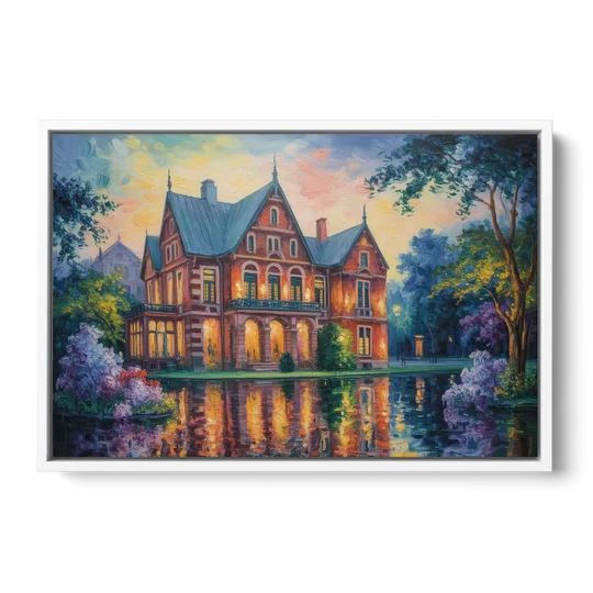 Goethe House Heritage - White Framed Canvas Wall Art - Front