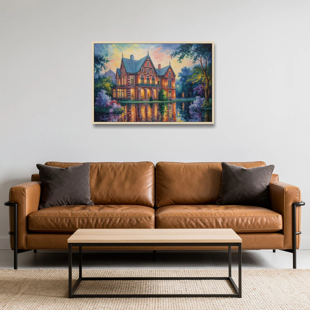 Goethe House Heritage - Oak Framed Canvas Wall Art - Sofa - 36x24