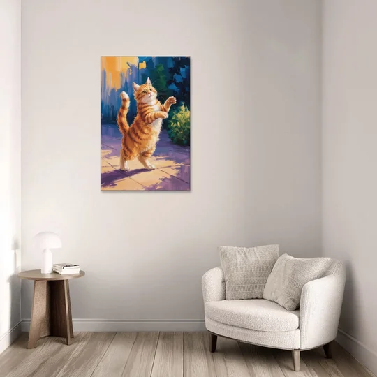 Golden Hour Orange Cat - Canvas Wall Art - Sofa - 24x36