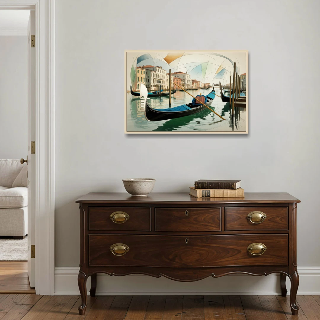 Gondola Dreams - Oak Framed Canvas Wall Art - Coffee Table - 36x24