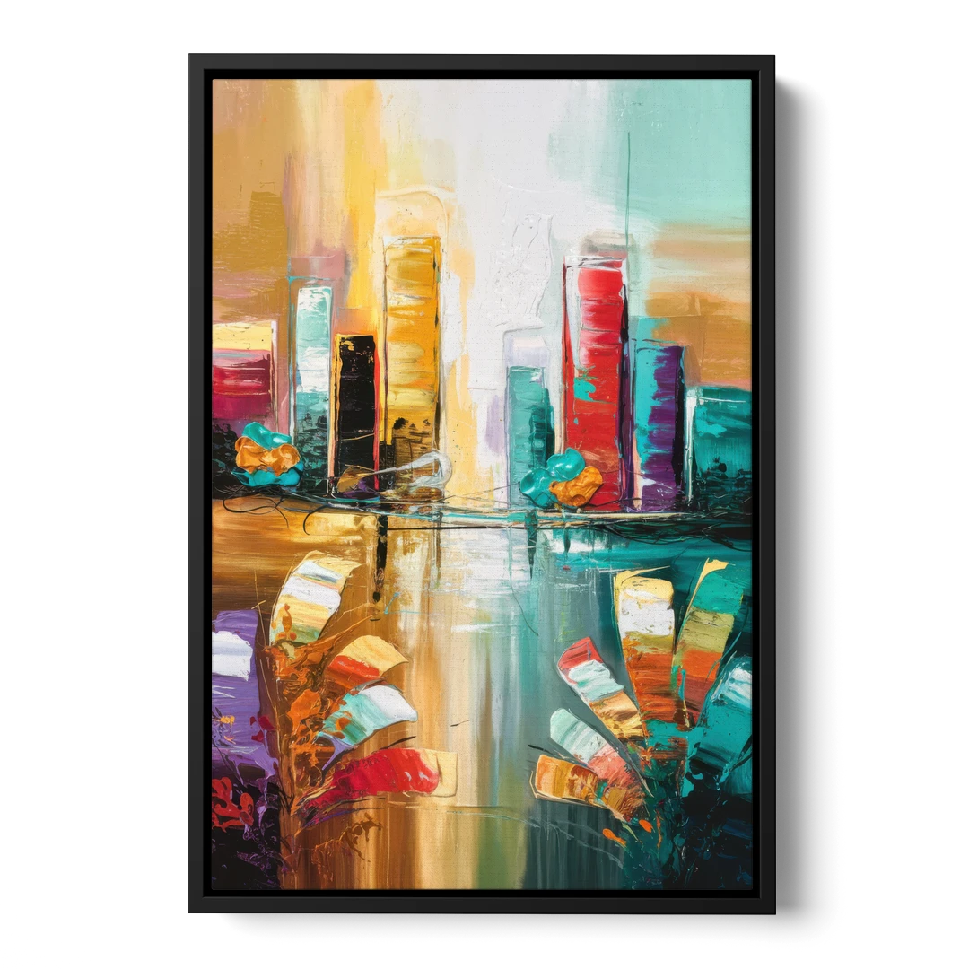 Grand Rapids Artistic City Vibes - Black Framed Canvas Wall Art - Front