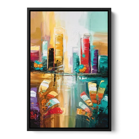 Grand Rapids Artistic City Vibes - Black Framed Canvas Wall Art - Front