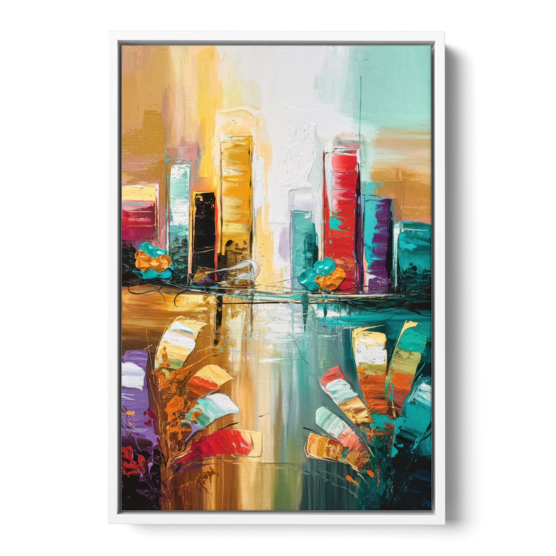 Grand Rapids Artistic City Vibes - White Framed Canvas Wall Art - Front