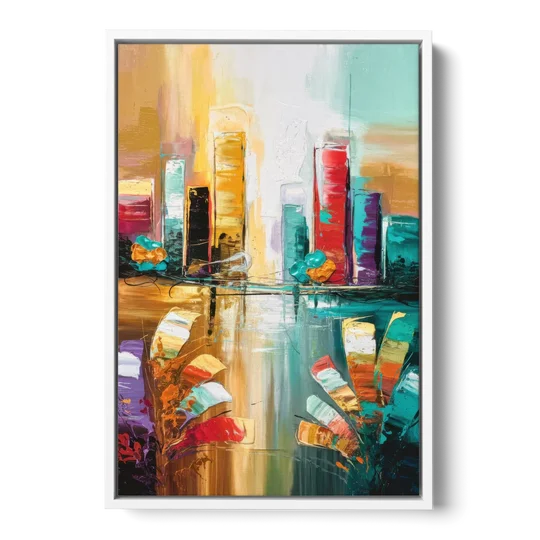 Grand Rapids Artistic City Vibes - White Framed Canvas Wall Art - Front