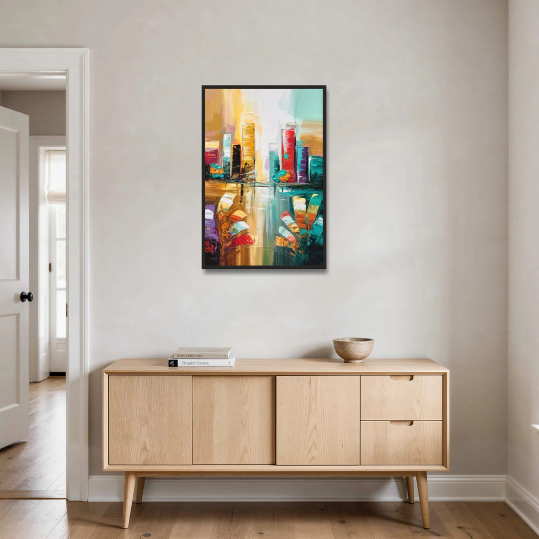 Grand Rapids Artistic City Vibes - Black Framed Canvas Wall Art - Coffee Table - 24x36