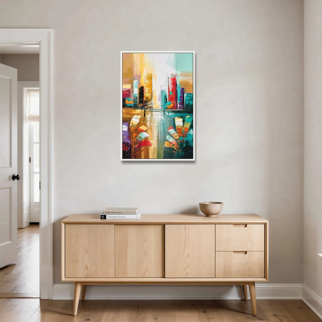 Grand Rapids Artistic City Vibes - White Framed Canvas Wall Art - Coffee Table - 24x36