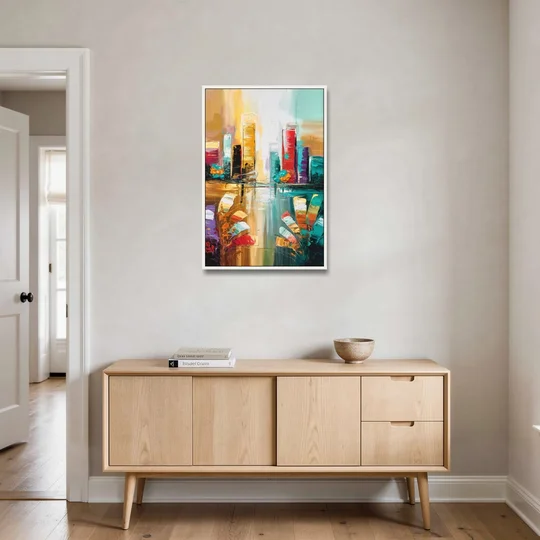 Grand Rapids Artistic City Vibes - White Framed Canvas Wall Art - Coffee Table - 24x36
