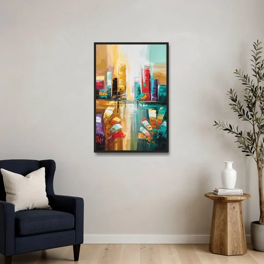 Grand Rapids Artistic City Vibes - Black Framed Canvas Wall Art - Sofa - 24x36