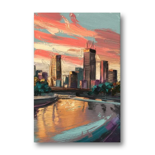 Grand Rapids Downtown Skyline - Canvas Wall Art - Front