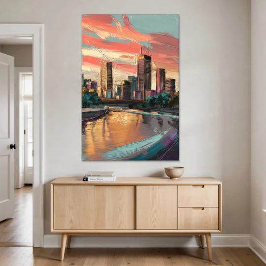 Grand Rapids Downtown Skyline - Canvas Wall Art - Coffee Table - 40x60