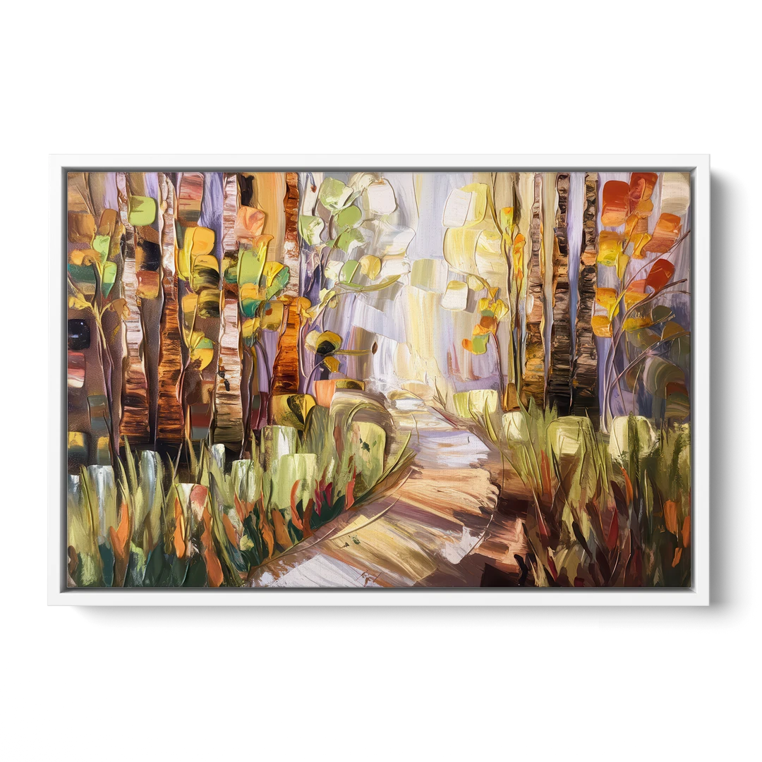 Grand Rapids Seasonal Foliage - White Framed Canvas Wall Art - Front