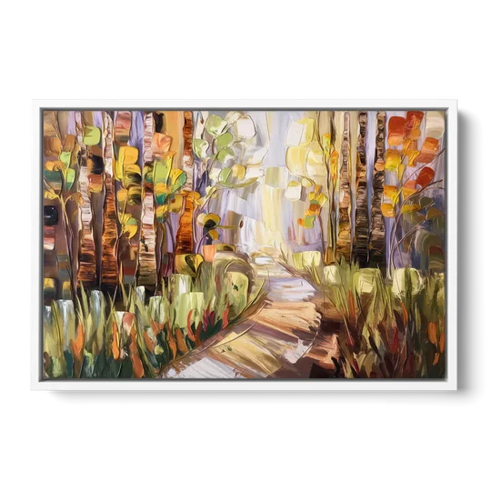 Grand Rapids Seasonal Foliage - White Framed Canvas Wall Art - Front