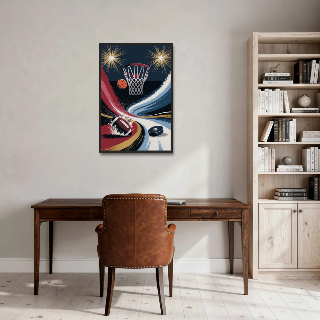 Grand Rapids Sports Team Pride - Black Framed Canvas Wall Art - Office - 24x36