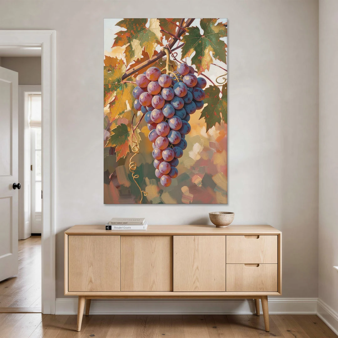 Grapes in Late Vine Light for the Dining Room - Canvas Wall Art - Coffee Table - 40x60