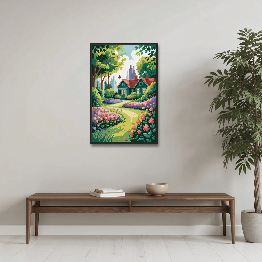 Green Gables Heritage - Black Framed Canvas Wall Art - Coffee Table - 24x36