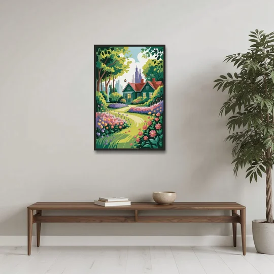 Green Gables Heritage - Black Framed Canvas Wall Art - Coffee Table - 24x36