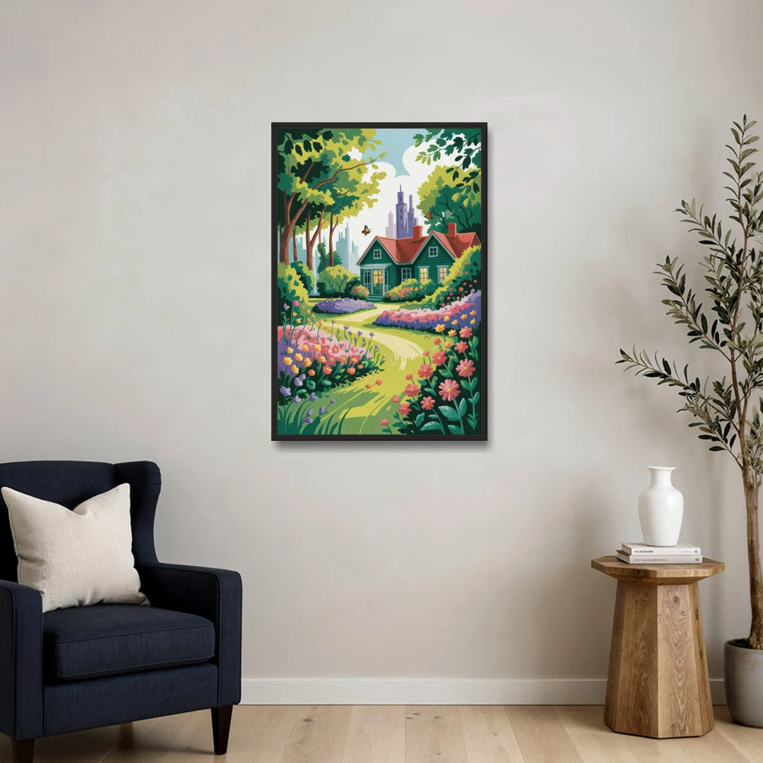 Green Gables Heritage - Black Framed Canvas Wall Art - Sofa - 24x36